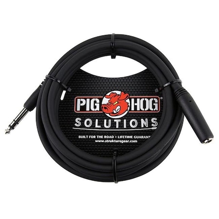 Pig Hog PHX1410 10 Ft. TRS 0.25 In. Female To TRS 0.25 In. Male Headphone Extension Cable